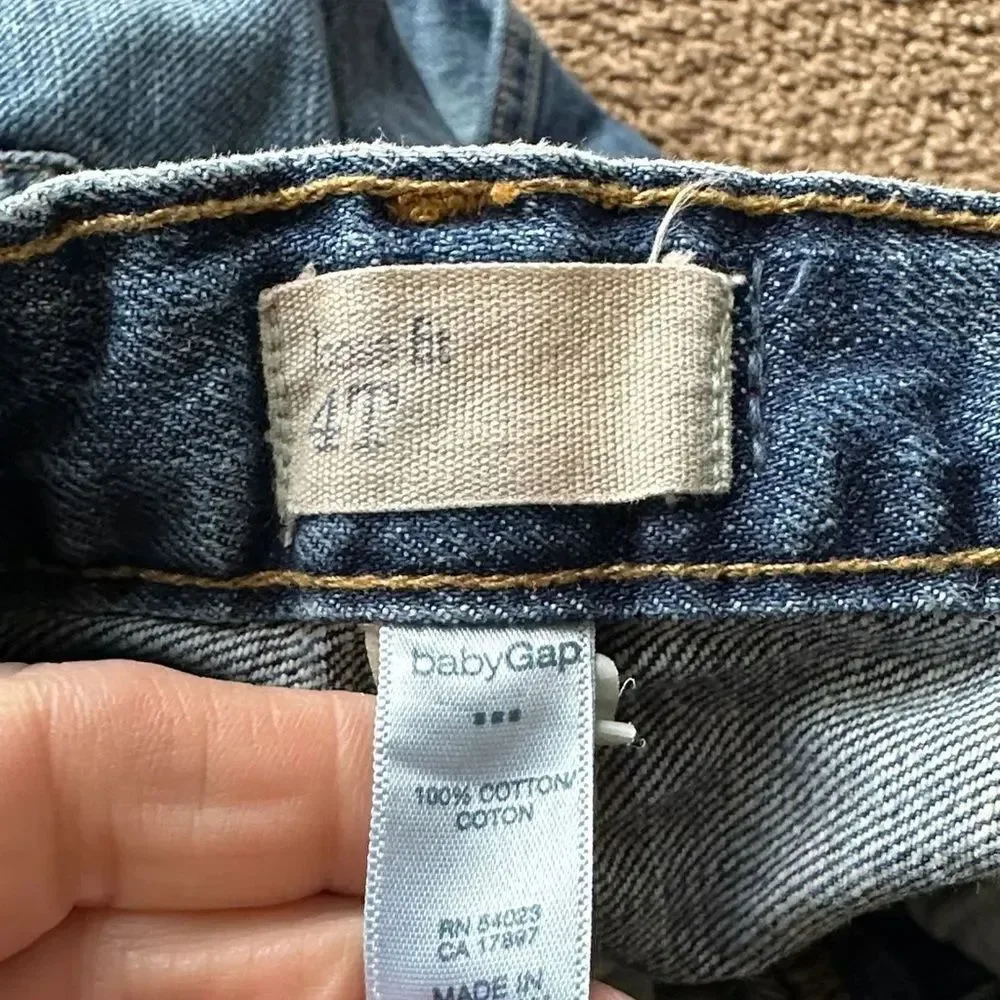 Baby GAP Kids Set of Three Blue Denim Adjustable Waist Jeans Size 4/4T